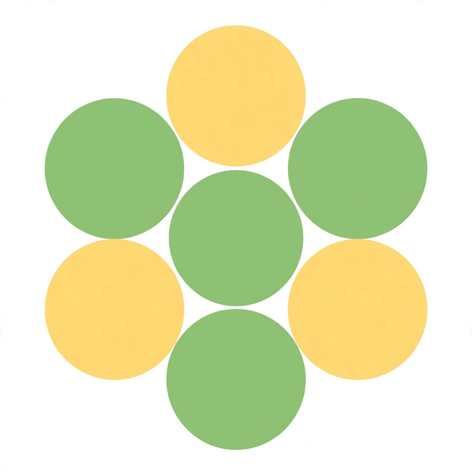 Diagram of the Blossom flower board with center letter and six petal letters