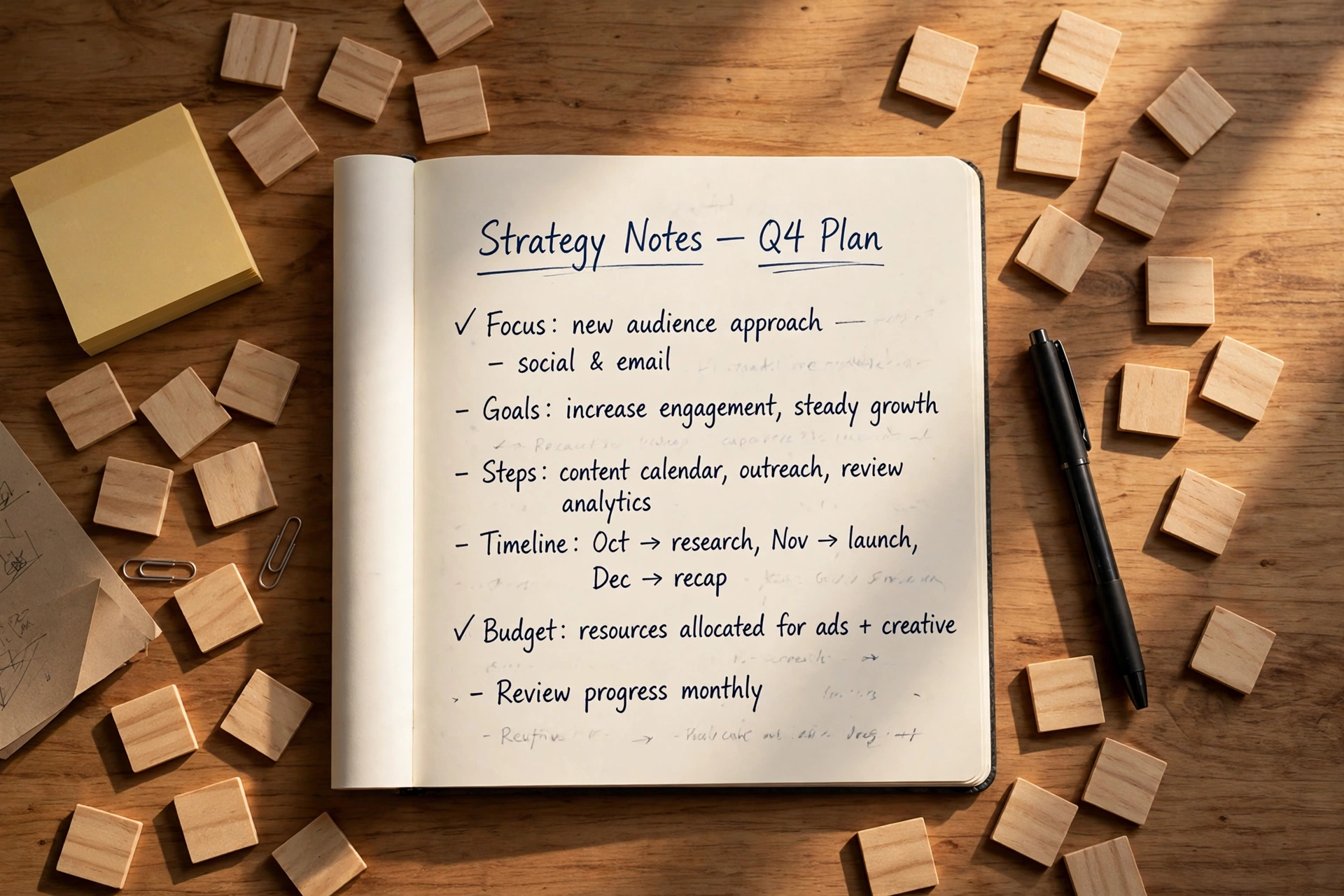 Strategy notes showing word patterns and scoring tips for Blossom