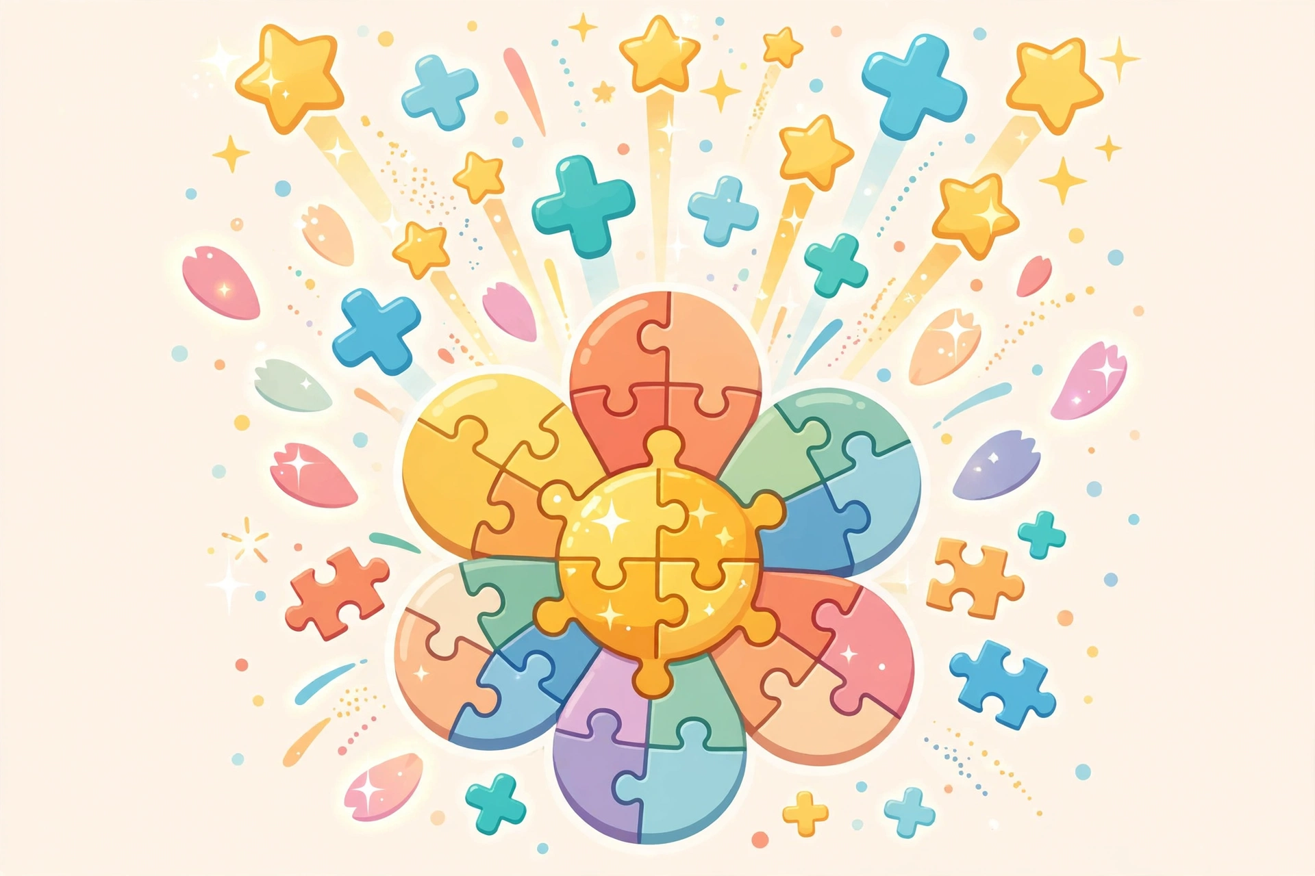 Bonus points bursting from a flower letter puzzle