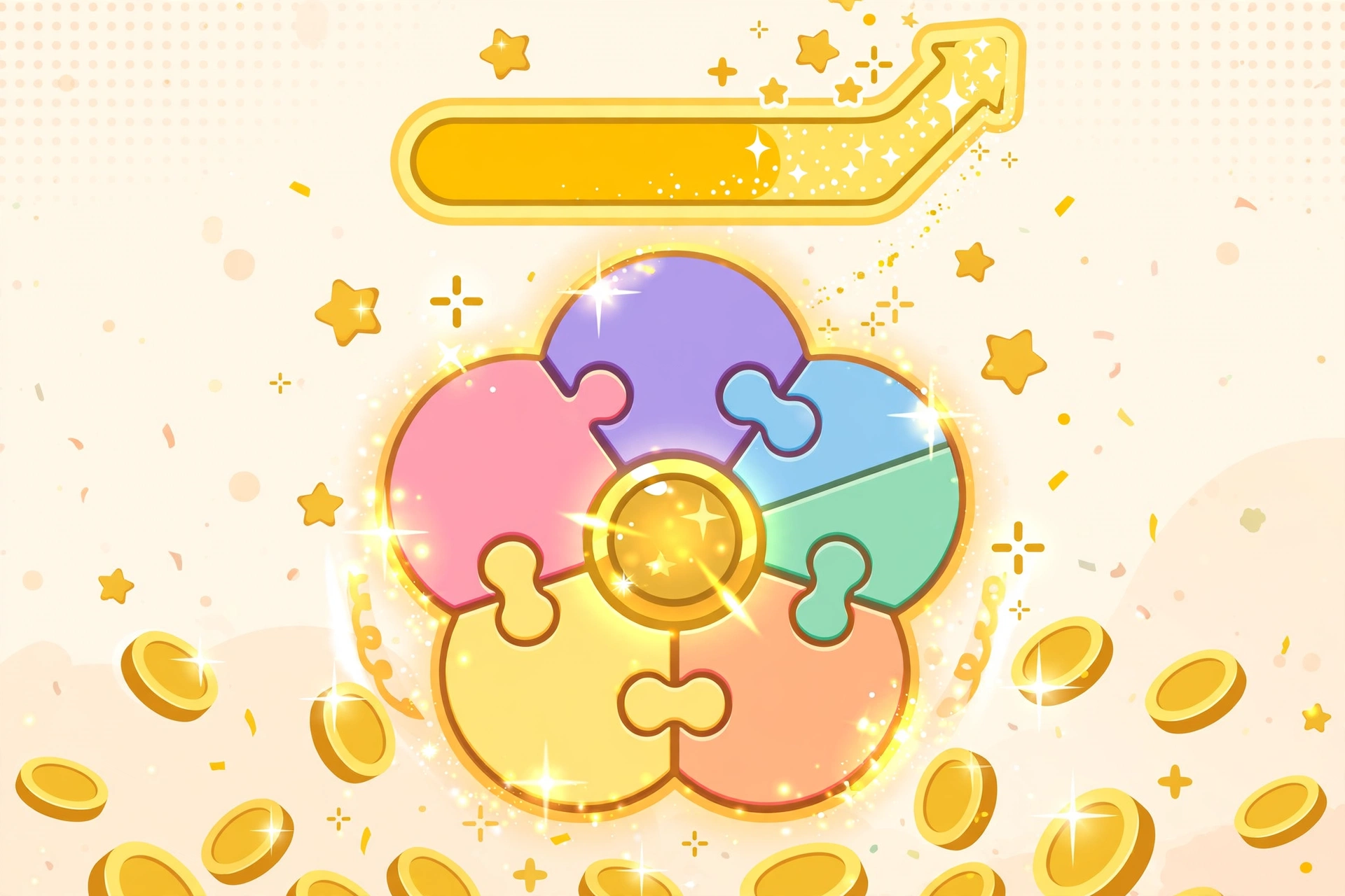 Earning points and stars in a flower letter puzzle game