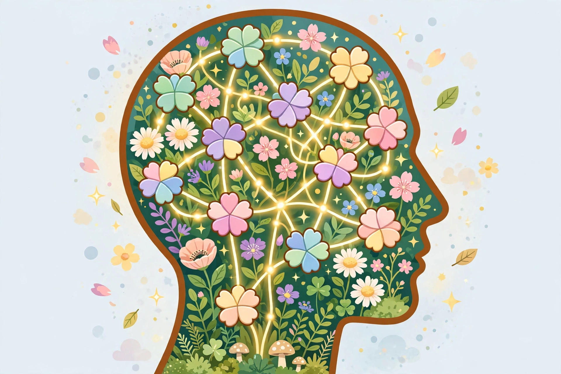 Word recall and memory blooms in a flower puzzle game